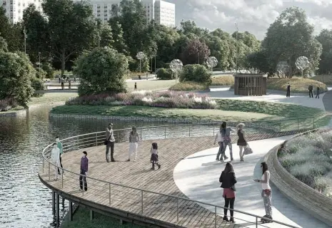 В Петербурге показали новый проект благоустройства набережной Охты