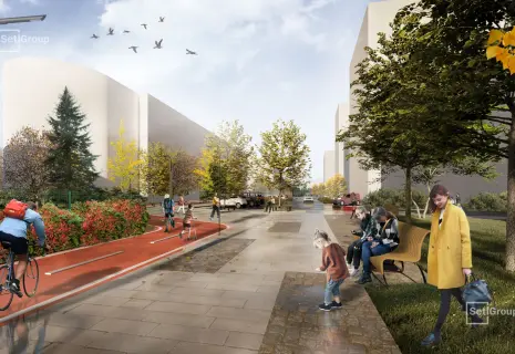 Проспекты Энгельса и Тореза соединит пешеходный бульвар со скверами