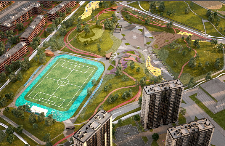 В районе «Юнтолово» появится парк со стадионом 